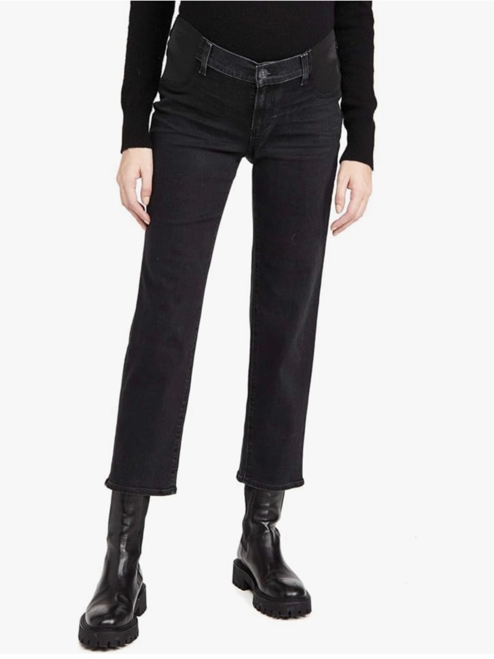 Paige Noella Straight Maternity Jeans - Black Willow